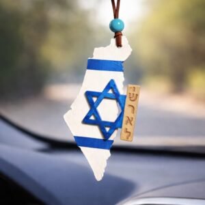 Israel Map & Star of David Car Hanging Kit